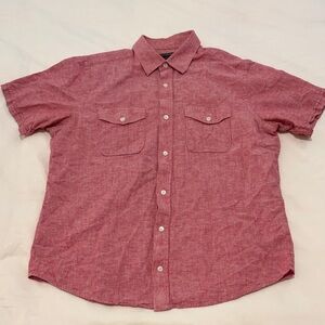 Banana Republic Linen Short Sleeve Button Down - L